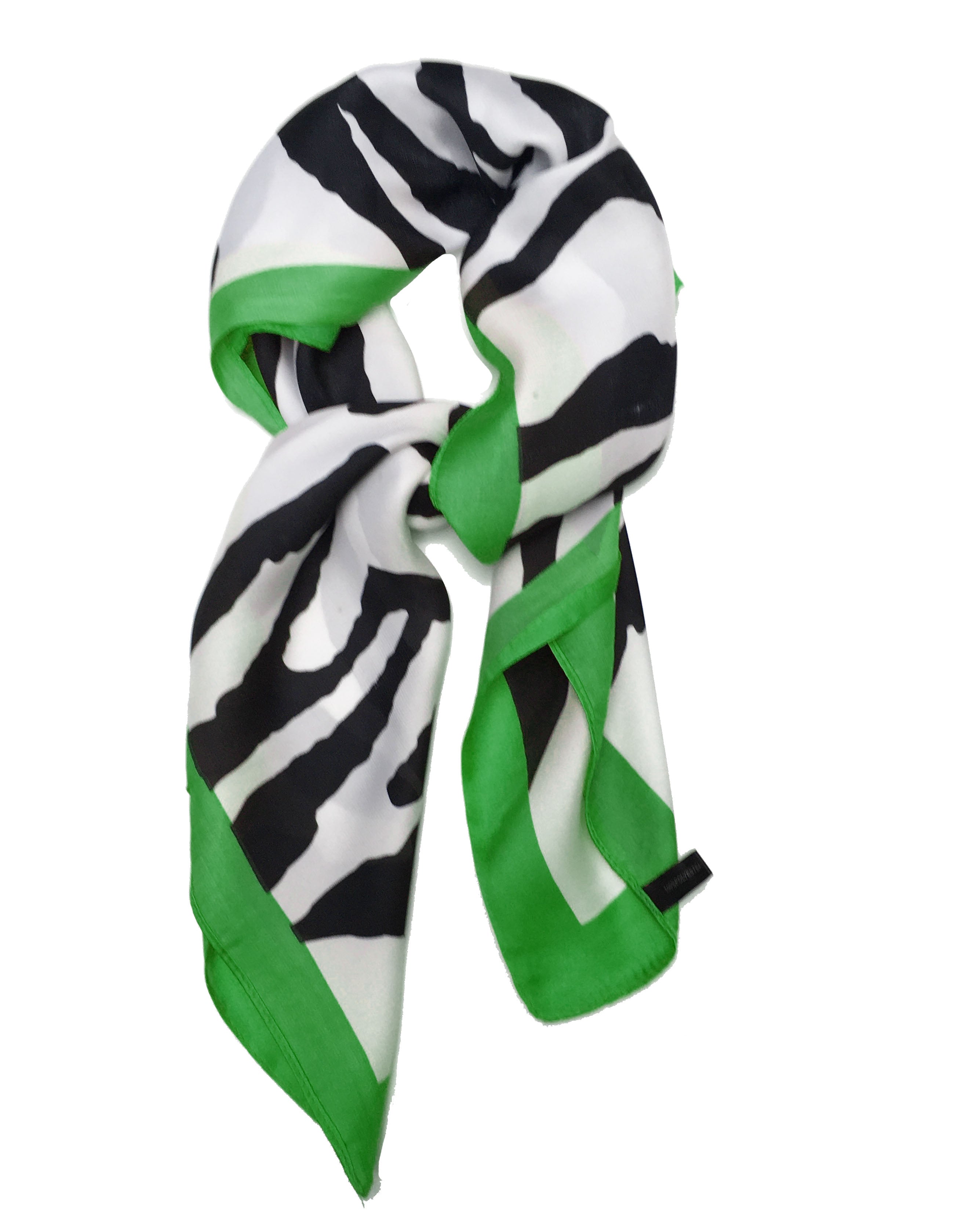 Écharpe carrée 70cm x 70cm, motif imprimé zèbre vert, écharpe fine et soyeuse pour femmes, été printemps