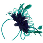 Teal and Navy Hoopmix Fascinator on Headband