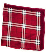 70cm x 70cm Square Scarf Red Checked Print Pattern Scarf Thin Silky Womens Summer Spring