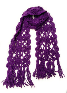 Dark Purple Thick Knitted Large Long Warm Winter Wrap Scarf For Women