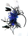 Caprilite Black Hoop & Royal Blue with silver Fascinator on Headband