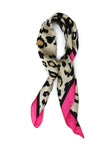 Fuchsia Pink Leopard Print Scarf Thin Silky Womens Summer Spring