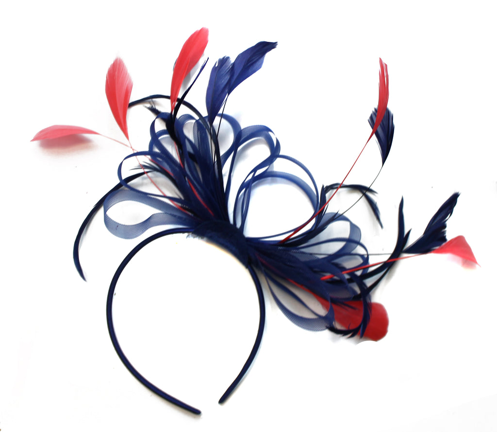 Navy and Coral Classic Hoop Fascinator