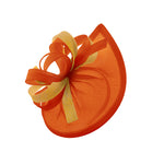 Caprilite Vegan MoonMix Hoop Fascinator Hat on Headband Wedding Ascot Races Bespoke Sinamay Disc - Orange Gold