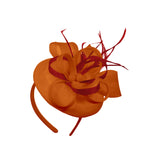 Orange rouge mélange rond pilulier arc Sinamay bandeau bibi mariages Ascot Hatinator courses