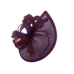 Caprilite Vegan MoonMix Hoop Fascinator Chapeau sur bandeau Mariage Ascot Races Sur mesure Sinamay Disc - Prune Bourgogne