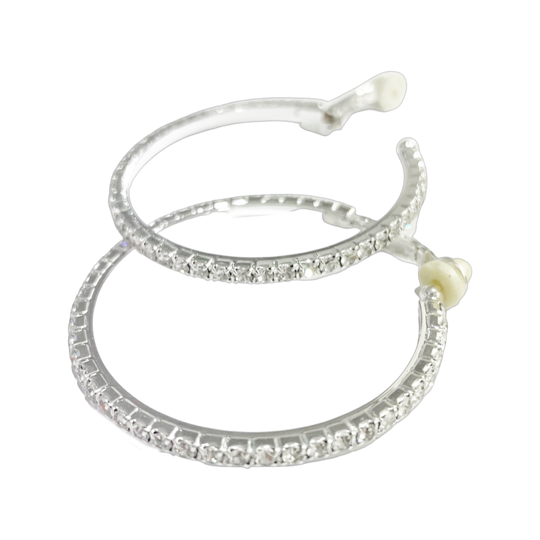 Diamond hoop earrings fake hotsell