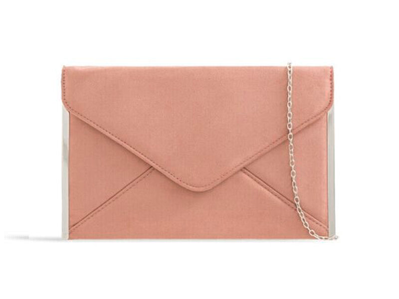 Caprilite Ladies Peach Pink Velvet Clutch Bag Handbag for Ascot Derby Races