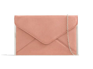Caprilite Ladies Peach Pink Velvet Clutch Bag Handbag for Ascot Derby Races