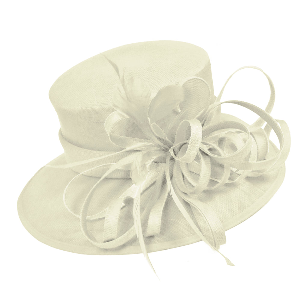 Cream Ivory Large Brim Hat Occasion Hatinator Fascinator Weddings Formal