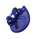 Caprilite Vegan MoonMix Hoop Fascinator Hat on Headband Wedding Ascot Races Bespoke Sinamay Disc - Royal Blue Navy