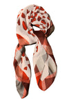 Red and White Thin Scarf Summer and Spring - Hearts Tartan Border