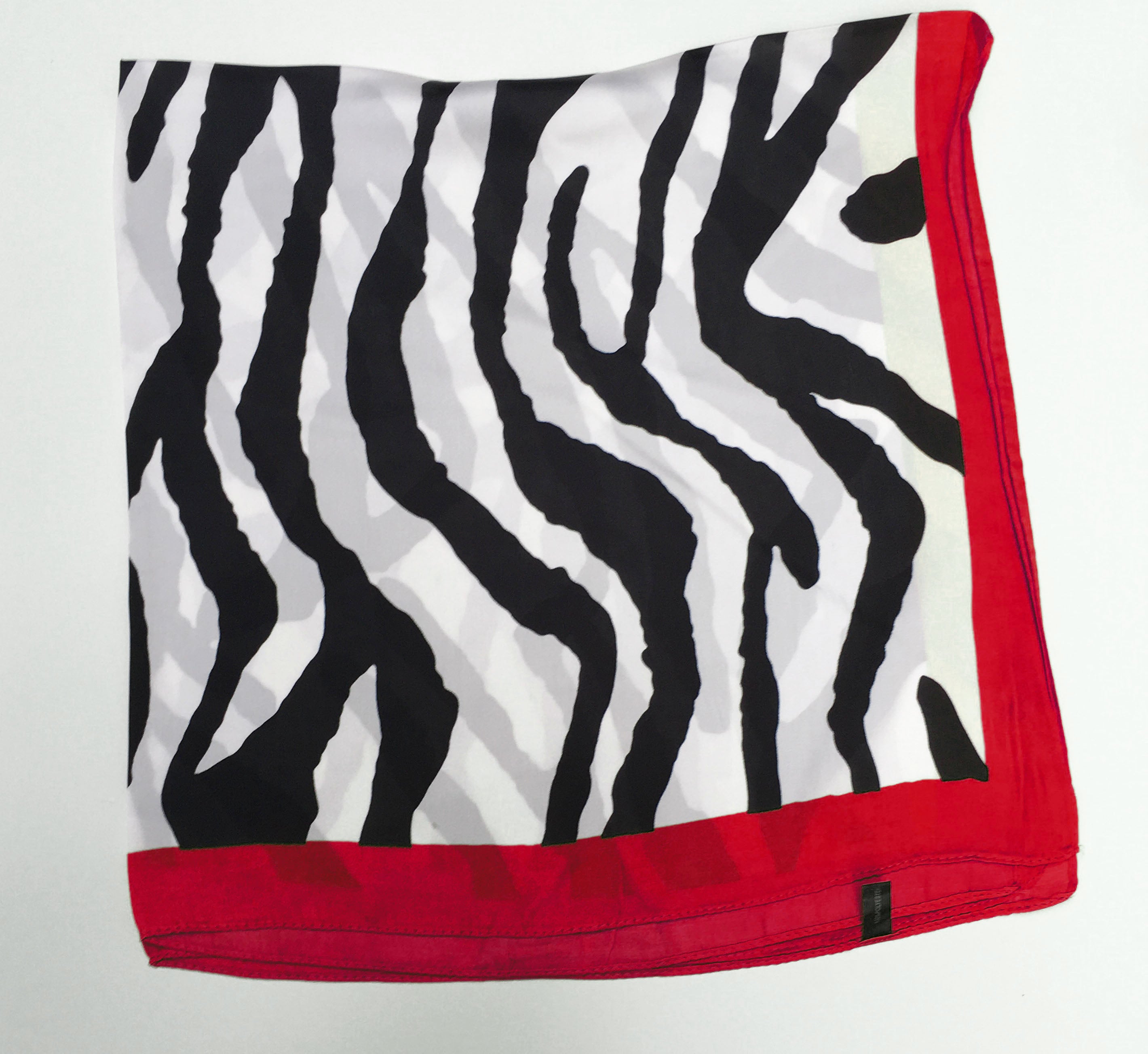 70cm x 70cm Square Scarf Red Zebra Print Pattern Scarf Thin Silk Womens Summer Spring