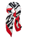Écharpe carrée en soie fine pour femmes, 70cm x 70cm, motif imprimé zèbre rouge, été et printemps