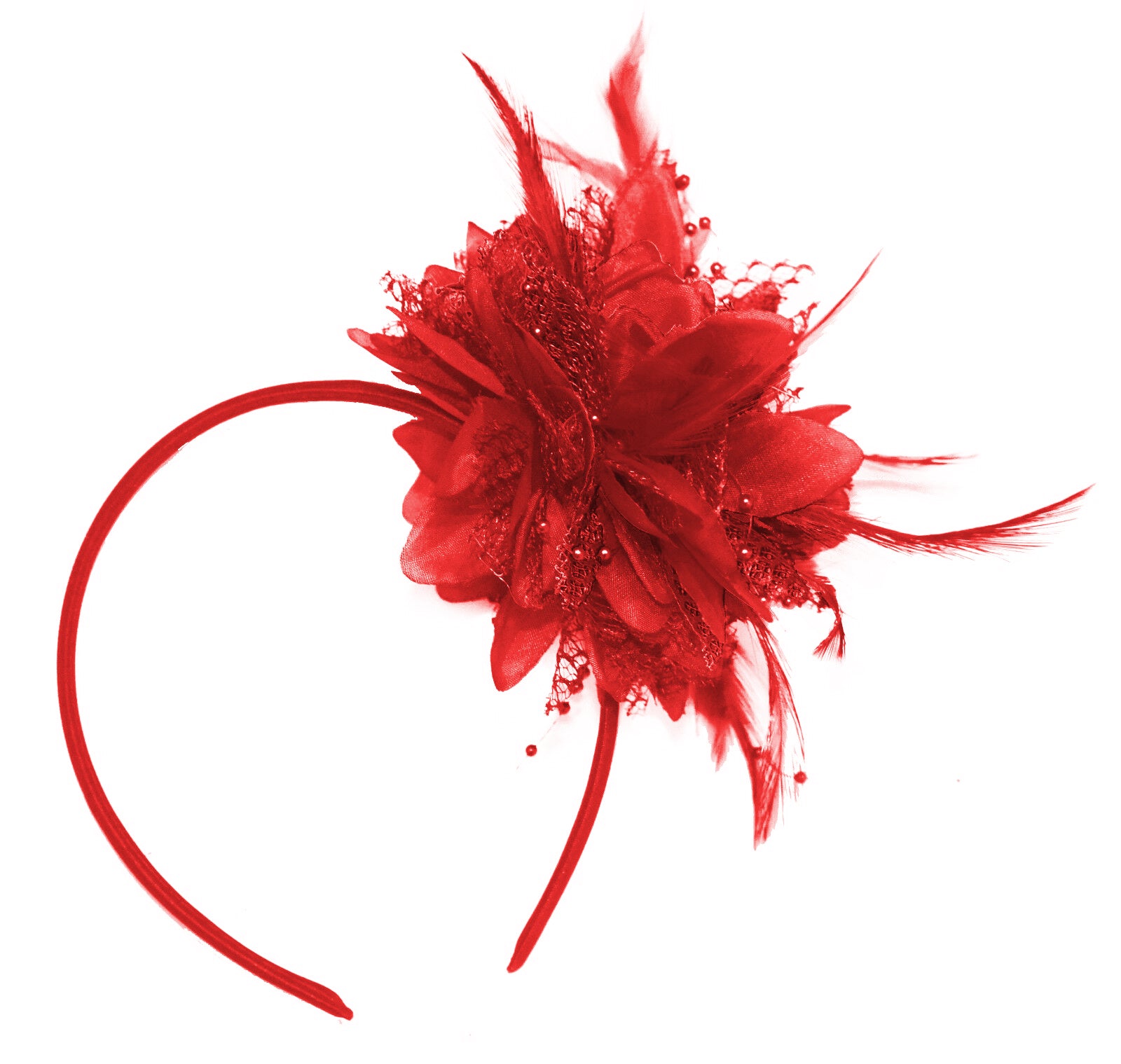 Small Red Fascinator on Headband by Caprilite UK Online Store