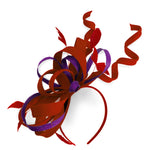 Caprilite Rouge et Violet Foncé Mariage Swirl Fascinator Bandeau Alice Band Ascot Races Loop Net