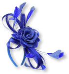 Caprilite Sinamay Rose Royal Blue and Cornflower Fascinator on Headband Alice Band UK Wedding Ascot Races Loop