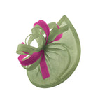 Caprilite Vegan MoonMix Hoop Fascinator Hat sur bandeau Mariage Ascot Races Sur mesure Sinamay Disc - Sage Fuchsia