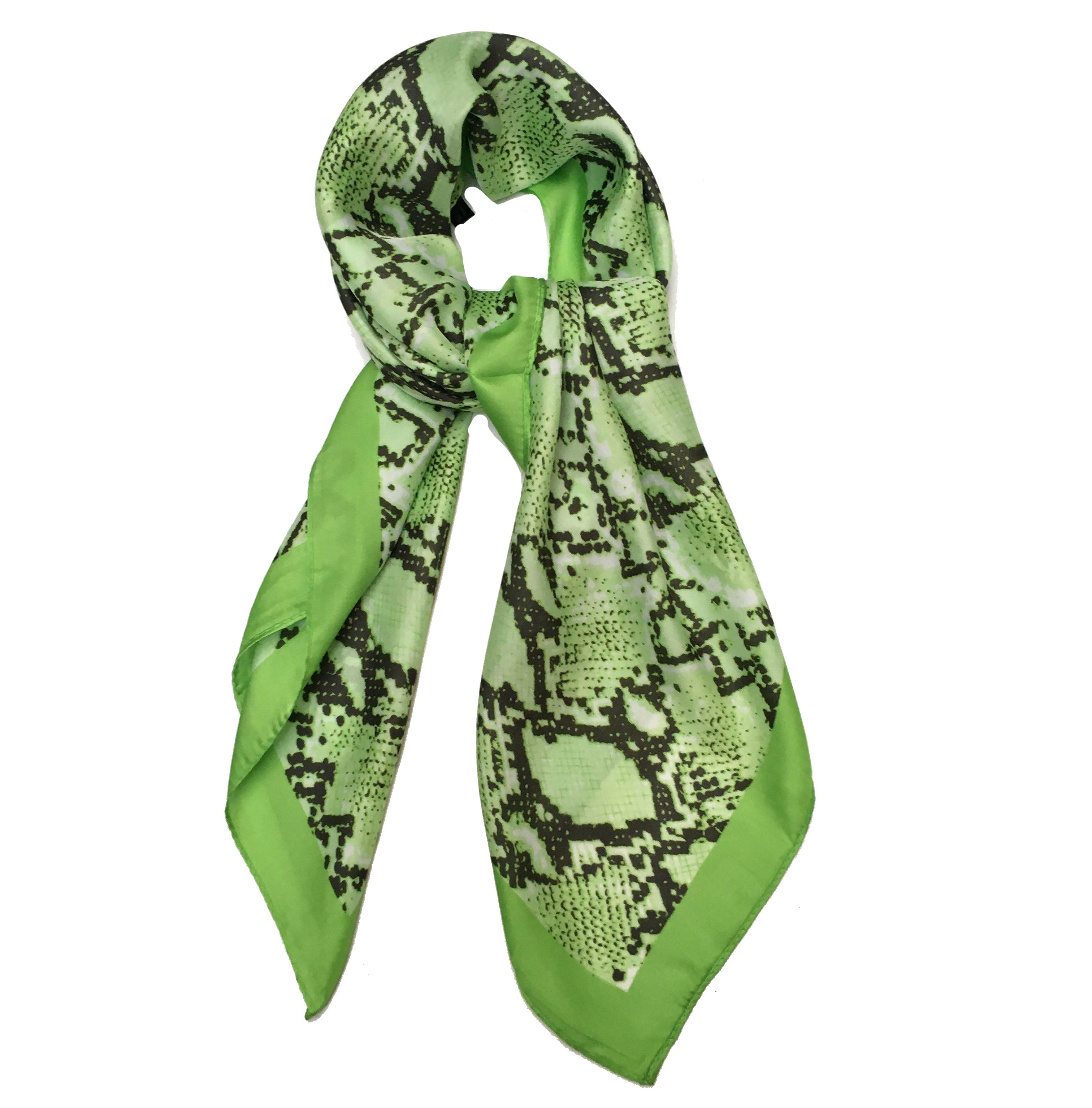 Caprilite UK Online 70cm x 70cm Square Scarf Green Neon Snake