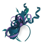 Caprilite Teal and Lavander Wedding Swirl Fascinator Headband Alice Band Ascot Races Loop Net