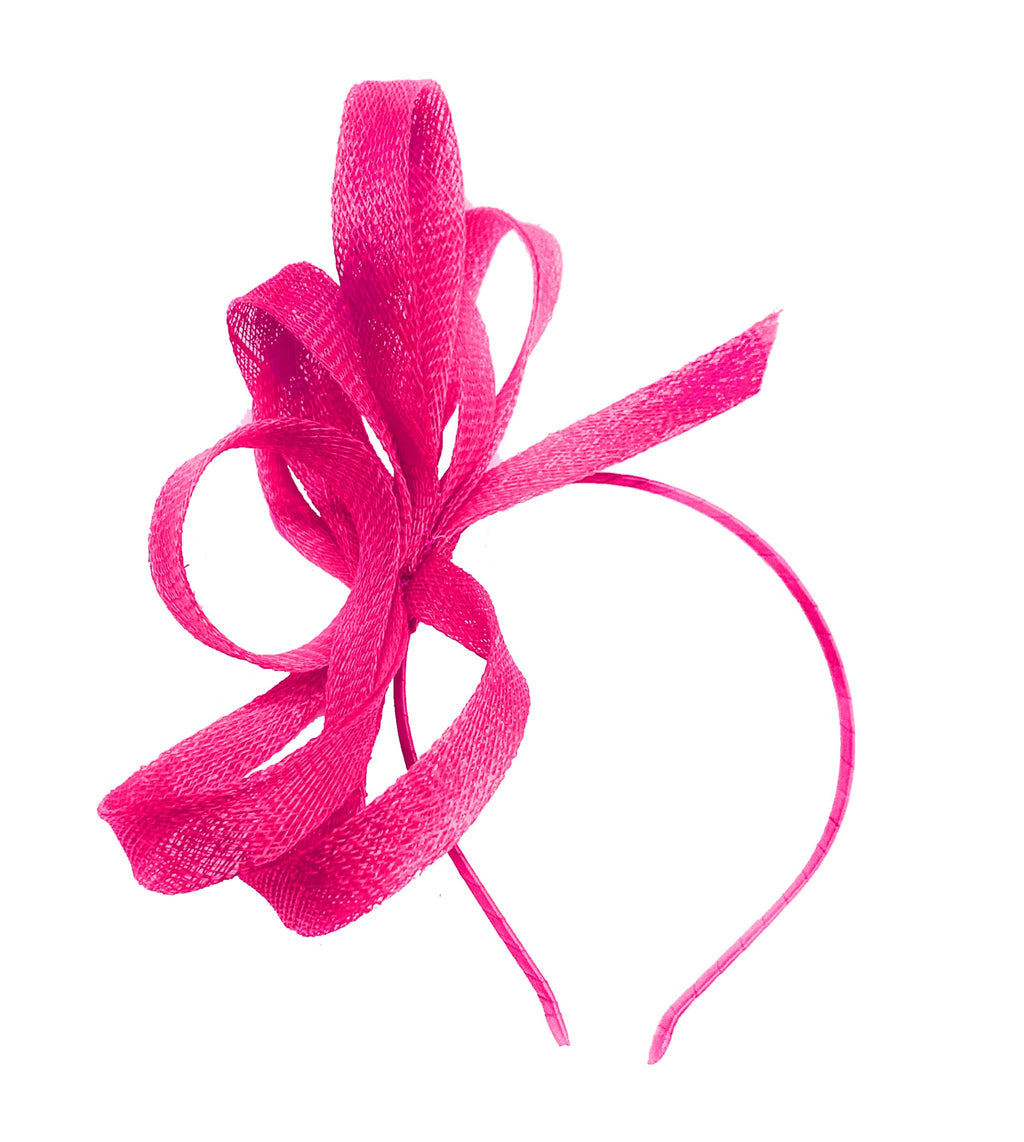 Caprilite Fuchsia Pink Fascinator on Headband Wedding Sinamay Full Hoop Ladies Day Ascot Races