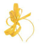 Caprilite Mustard Yellow Fascinator on Headband Wedding Sinamay Full Hoop Ladies Day Ascot Races