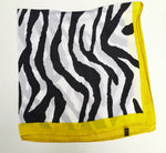 Écharpe carrée jaune à motif imprimé zèbre, 70cm x 70cm, écharpe fine et soyeuse pour femmes, été et printemps