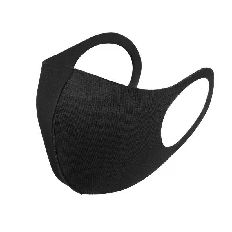 6 Pack Black Reusable Fabric Face Masks Covering Washable Adult Size
