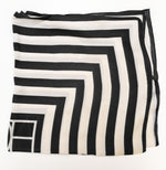 Écharpe carrée à rayures noires pour femmes, 70cm x 70cm, fine et soyeuse, été et printemps
