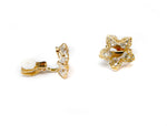 CLIP ON Earrings Women's Gold Flower Star Crystal Earrings Ladies