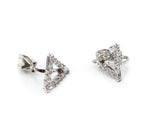 CLIP ON Boucles d'oreilles Triangle Géométriques Argent Cristal pour Femmes Bijoux Dames Filles