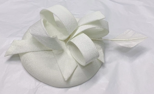 Caprilite UK Online Cream Ivory Pillbox Fascinator Swirl on Headband