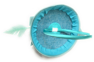 Mint Green Pillbox Fascinator Swirl on Headband