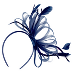 Navy blue fascinator on headband Caprilite UK Online Store