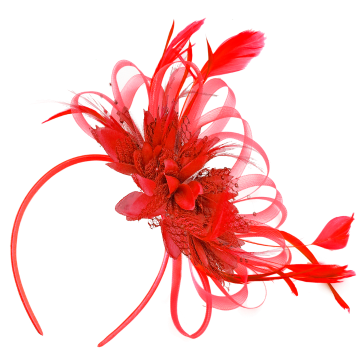 Scarlet Red Fascinator for Weddings UK Caprilite
