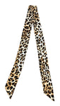 Women Skinny Scarf Satin Faux Silk Long Slim Ribbon Thin Fashion Ladies Scarves[Classic Leopard Print - 120cm Long]