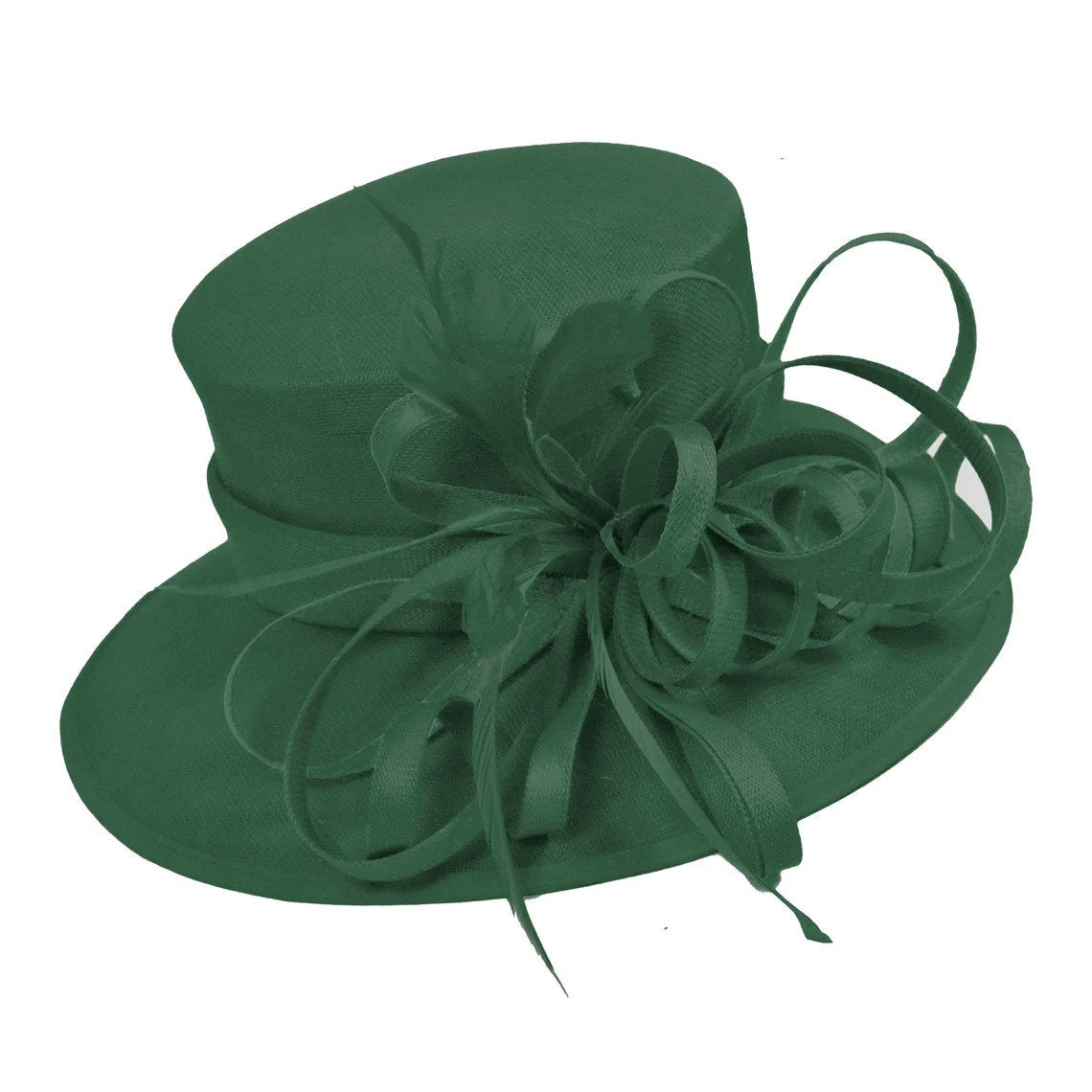 Caprilite Dark Green Queen Hat Brim Occasion Hatinator Fascinator Weddings Formal