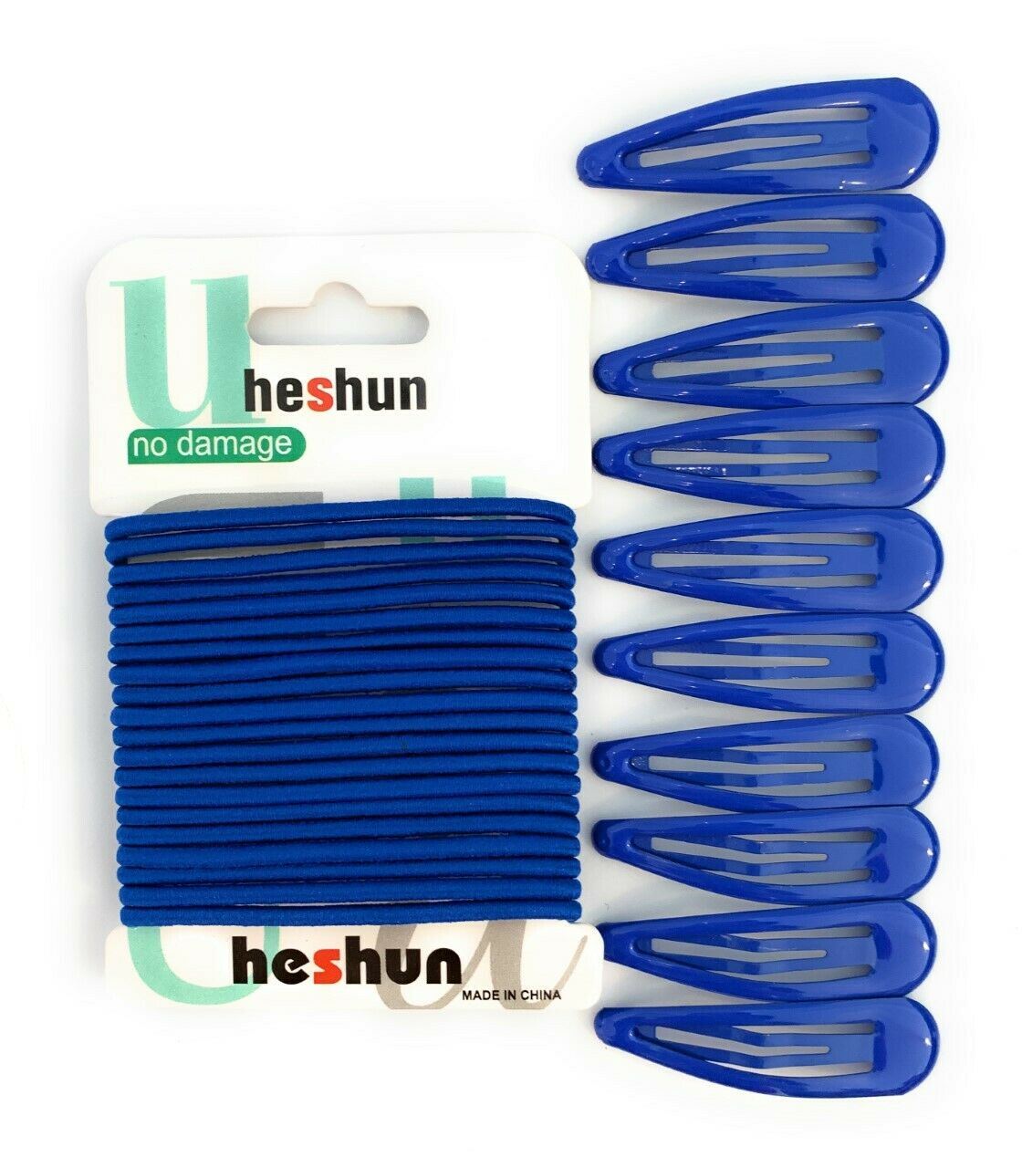 30 pièces Sleepie élastiques bandeaux de cheveux clips à pression bandeaux élastiques ensemble scolaire [bleu roi, ensemble complet (élastiques à cheveux et pinces)]