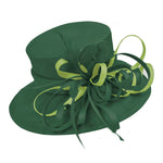 Caprilite Dark Green and Lime Green Queen Hat Brim Occasion Hatinator Fascinator Weddings Formal