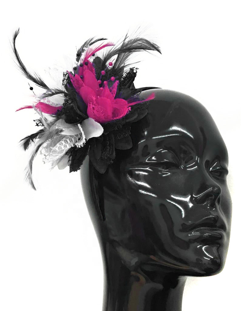 Fuchsia Fascinator Black And Pink Fascinator Caprilite UK Online