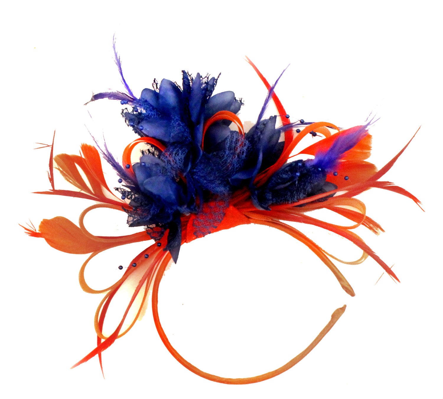 Caprilite Red and Navy Fascinator on Headband Ascot Wedding Derby Races