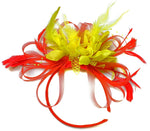 Caprilite Red and Yellow Fascinator on Headband Alice Band UK Wedding Ascot Races Derby
