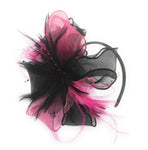 Caprilite Black and Fuchsia Pink Chiffon Feathers Fascinator Headband Ascot Wedding