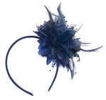 Caprilite Navy Blue Fascinator Headband Hair Band Flower Corsage
