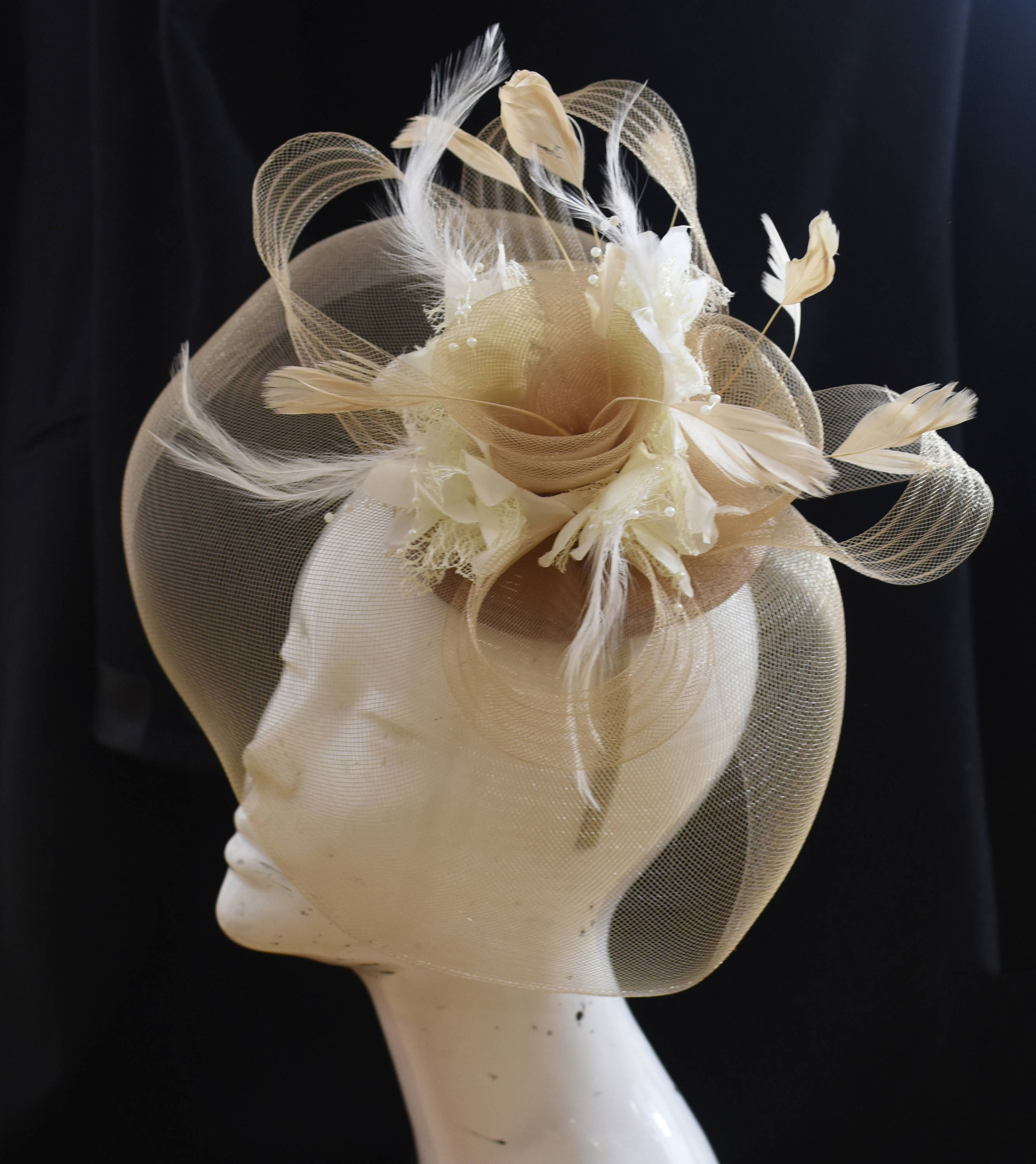 Hair Fascinator Gold Fascinator Headband Race Day Fascinator Crown