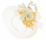 Caprilite Cream and Gold Fascinator on Headband Veil UK Wedding Ascot Races Hatinator Women