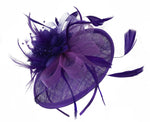 Caprilite Disc Saucer Sinamay Purple Fascinator on Headband Alice Band Wedding Ascot Races
