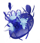 Caprilite Blue and Light Blue Sinamay Disc Saucer Fascinator Hat for Women Weddings Headband