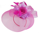 Caprilite Fuchsia Hot Pink and Lilac Purple Fascinator Hat Veil Net Hair Clip Ascot Derby Races Wedding Headband Feather Flower