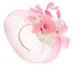 Caprilite Baby Pink and Cream on Headband Veil UK Wedding Ascot Races Hatinator